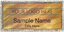 (image for) Custom Logo Silver Bling Gold Pearl Badge