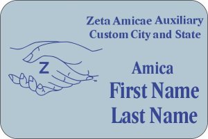 (image for) Zeta Amicea Auxillary Custom City and State Badge - Option B
