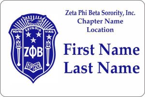 (image for) Zeta Phi Beta Sorority, Inc. Shaped White badge