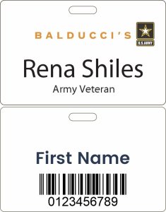 (image for) Balducci\'s Double Sided White HOURLY Veteran Badge (ID Style)