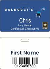 (image for) Balducci's Veteran Certified Self Checkout Pro Blue Badge (ID Style)