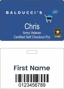 (image for) Balducci\'s Veteran Certified Self Checkout Pro Blue Badge (ID Style)
