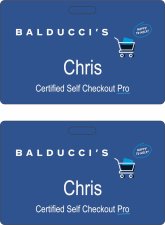 (image for) Balducci Salaried Certified Self Checkout Pro Blue Badge (Corporate ID Style)