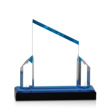 (image for) Blue Beveled Post Impress Acrylic Award - Medium