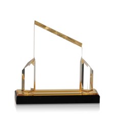 (image for) Gold Beveled Post Impress Acrylic Award - Medium