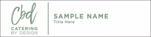 (image for) Catering by Design White Nameplate