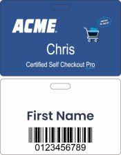 (image for) Acme Certified Self Checkout Pro Blue Badge (ID Style)