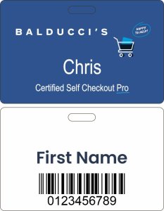 (image for) Balducci Certified Self Checkout Pro Blue Badge (ID Style)