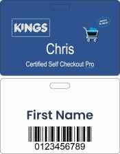 (image for) Kings Certified Self Checkout Pro Blue Badge (ID Style)
