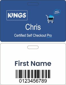 (image for) Kings Certified Self Checkout Pro Blue Badge (ID Style)