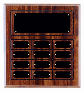 (image for) Cherry Finish 12 Plate Perpetual Plaque