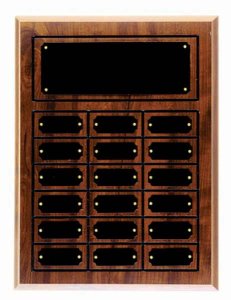 (image for) Cherry Finish 18 Plate Perpetual Plaque