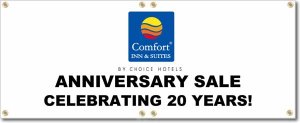 (image for) Comfort Inn & Suites 28\" x 6\' Banner Logo Center