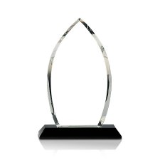 (image for) Crystal Oval Award with Black Pedestal