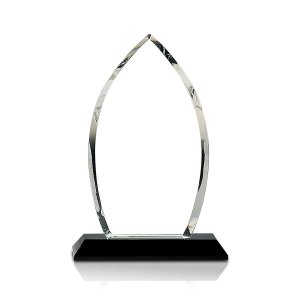 (image for) Crystal Oval Award with Black Pedestal