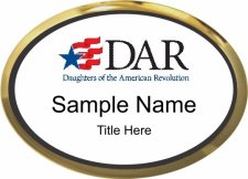 (image for) DAR Oval Executive Gold Frame White Insert Badge