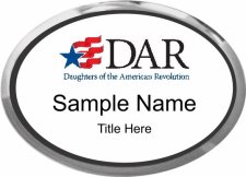 (image for) DAR Oval Executive Silver Frame White Insert Badge
