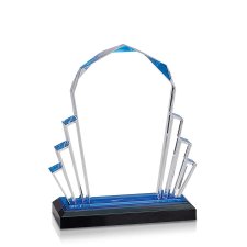 (image for) Blue Faceted Impress Acrylic Award - Medium