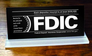 (image for) FDIC Slant Base Sign - Each depositor insured to at least $250,000