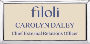 (image for) Filoli Silver Executive Cream Badge - Staff