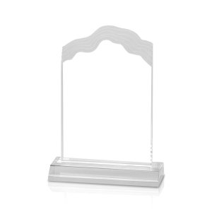 (image for) Clear Frosted White Cap Edge Acrylic Award - Medium