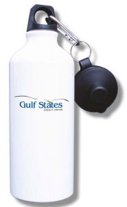 (image for) Gulf States Credit Union Water Bottle - White