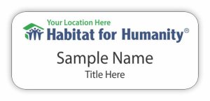 (image for) Habitat for Humanity Horizontal Logo with Location Standard White Badge