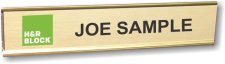 (image for) H&R Block Gold Name Plate with logo