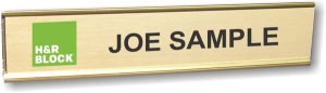 (image for) H&R Block Gold Name Plate with logo