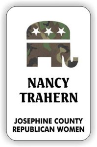 (image for) Josephine County Republican Women White Badge (Camo Version)