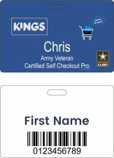 (image for) Kings Veteran Certified Self Checkout Pro Blue Badge (ID Style)