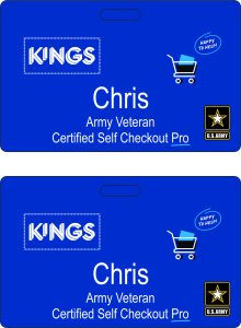 (image for) Kings Veteran Salaried Certified Self Checkout Pro Blue Badge (Corporate ID Style)