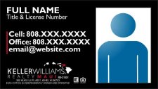 (image for) Keller Williams Maui Photo Business Cards Black Plain - Pack of 500