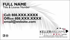 (image for) Keller Williams Maui Business Cards White with Leaf - Pack of 500