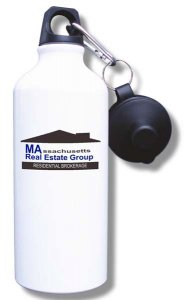 (image for) Massachusetts Real Estate Group Water Bottle - White