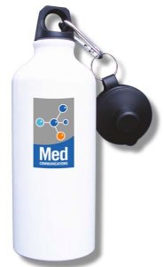 (image for) Med Communications Water Bottle - White