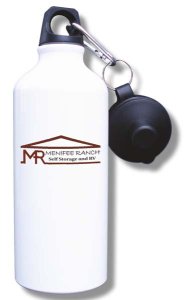 (image for) Menifee Ranch Self Storage Water Bottle - White