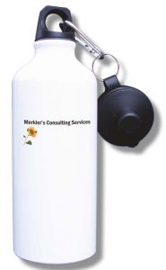 (image for) Merkler\'s Consulting Services Water Bottle - White