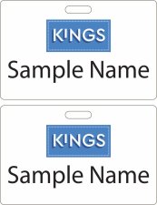 (image for) Kings White Double Sided SALARIED Badge (ID Style)
