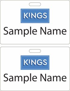 (image for) Kings White Double Sided SALARIED Badge (ID Style)