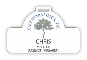 (image for) Orthopaedics PC Shaped White MRI Tech Badge