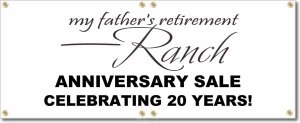 (image for) My Father\'s Retirement Ranch Banner Logo Center