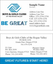 (image for) Boys and Girls Club IV and Talent Branch Business Cards