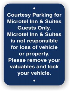 (image for) Microtel No Liability Sign
