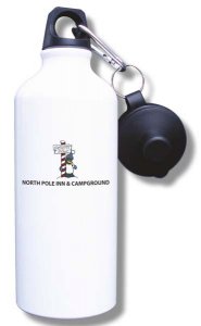 (image for) North Pole Inn and Campground Water Bottle - White