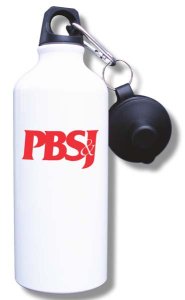 (image for) PBS and J Water Bottle - White