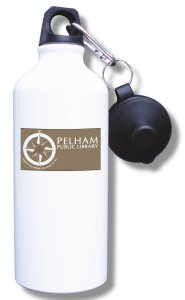 (image for) Pelham Public Library Water Bottle - White
