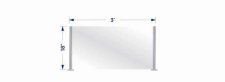 (image for) Two Post Acrylic Partition - Partial - 3' x 18"