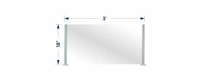 (image for) Two Post Acrylic Partition - Partial - 3\' x 18\"