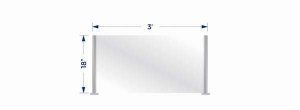 (image for) Two Post Acrylic Partition - Partial - 3\' x 18\"